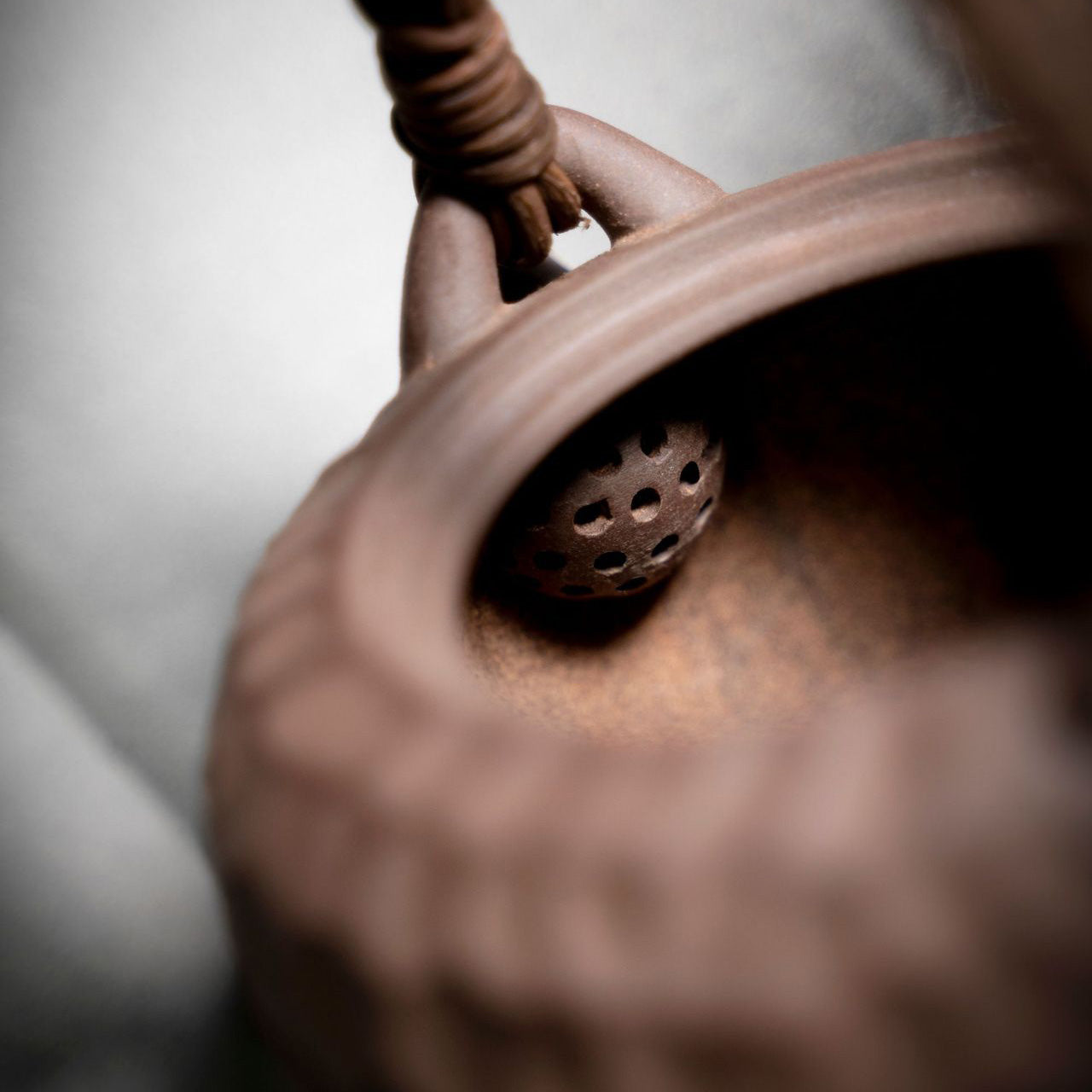 Hammered Texture Zisha Tekkyo Yixing handmade teapot spout detail handmade Chinese pottery