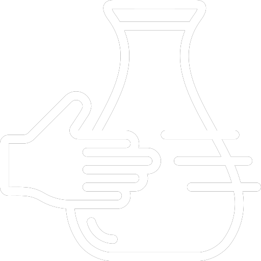 icon of hand holding ceramic vase representing handmade craft collectors and artisan pottery