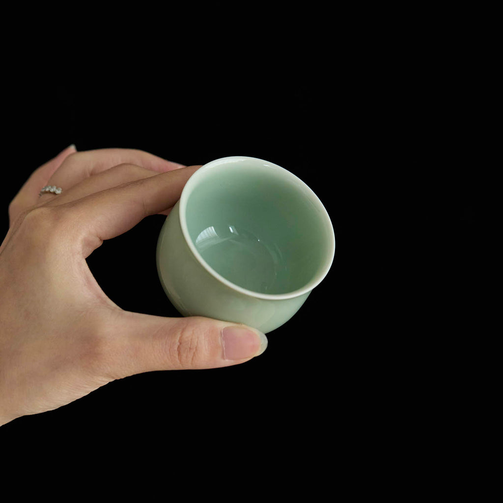 Ou Ware Celadon Arhat Handmade Chinese Tea Cup studio celadon ceramic tea cup collector piece2