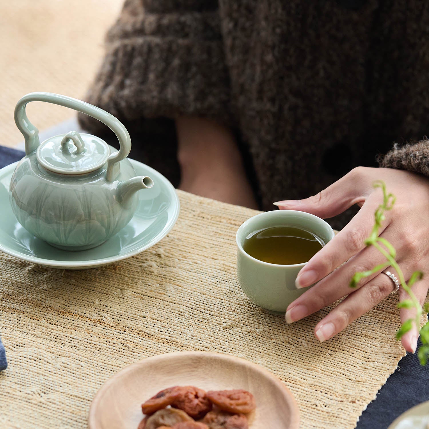 Ou Ware Celadon Arhat Handmade Chinese Tea Cup used for gongfu tea brewing2
