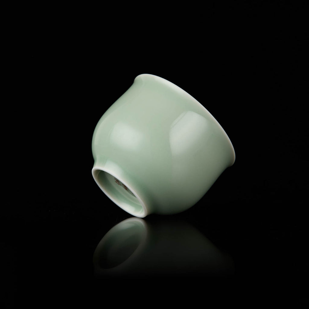 Ou Ware Celadon Arhat Handmade Chinese Tea Cup glaze texture handmade Chinese ceramic teacup
