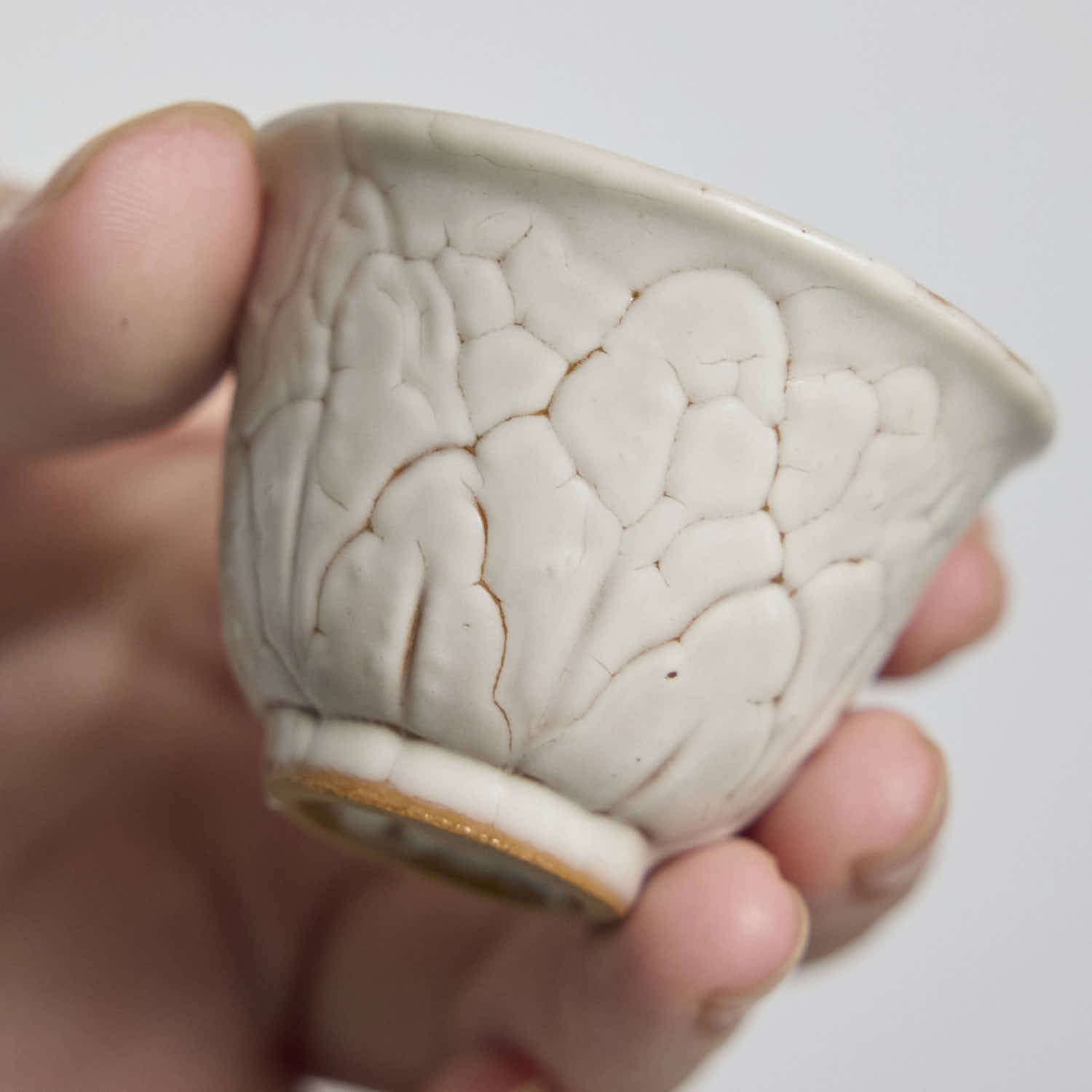 OOAK Ou Kiln Irregular Crackle Glaze Teacup glaze texture handmade Chinese ceramic teacup