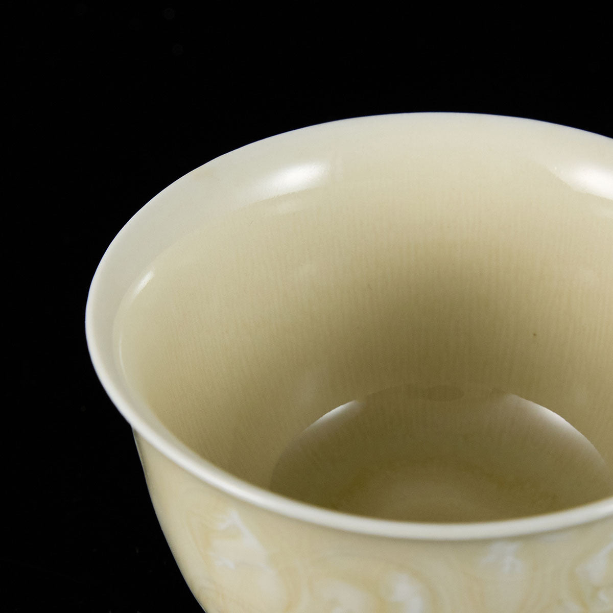 Ou Kiln Celadon Master Cup rim detail handmade Chinese pottery