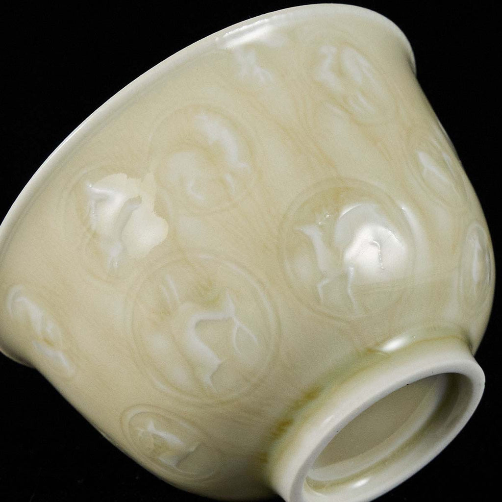 Ou Kiln Celadon Peaks and Deer Master Cup glaze texture handmade Chinese ceramic teacup