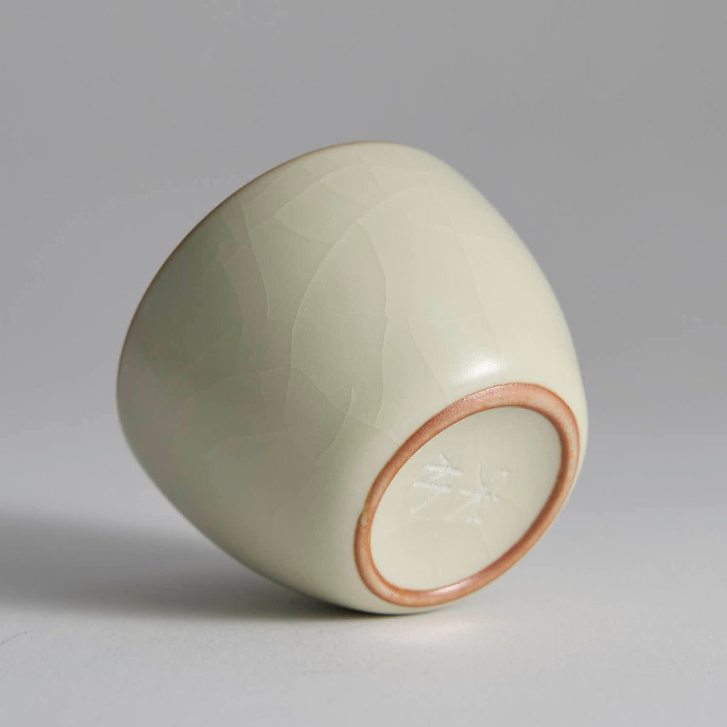 Ru Celadon Crackle Glaze Ruyi Teacup glaze texture handmade Chinese ceramic teacup