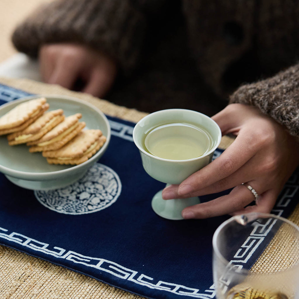 Traditional Chinese High-Foot Tea & Wine Cup used for gongfu tea brewing