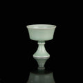 Ou Kiln Handmade Celadon Stem Cup – Traditional Chinese High-Foot Tea & Wine Cup - Rouseclay