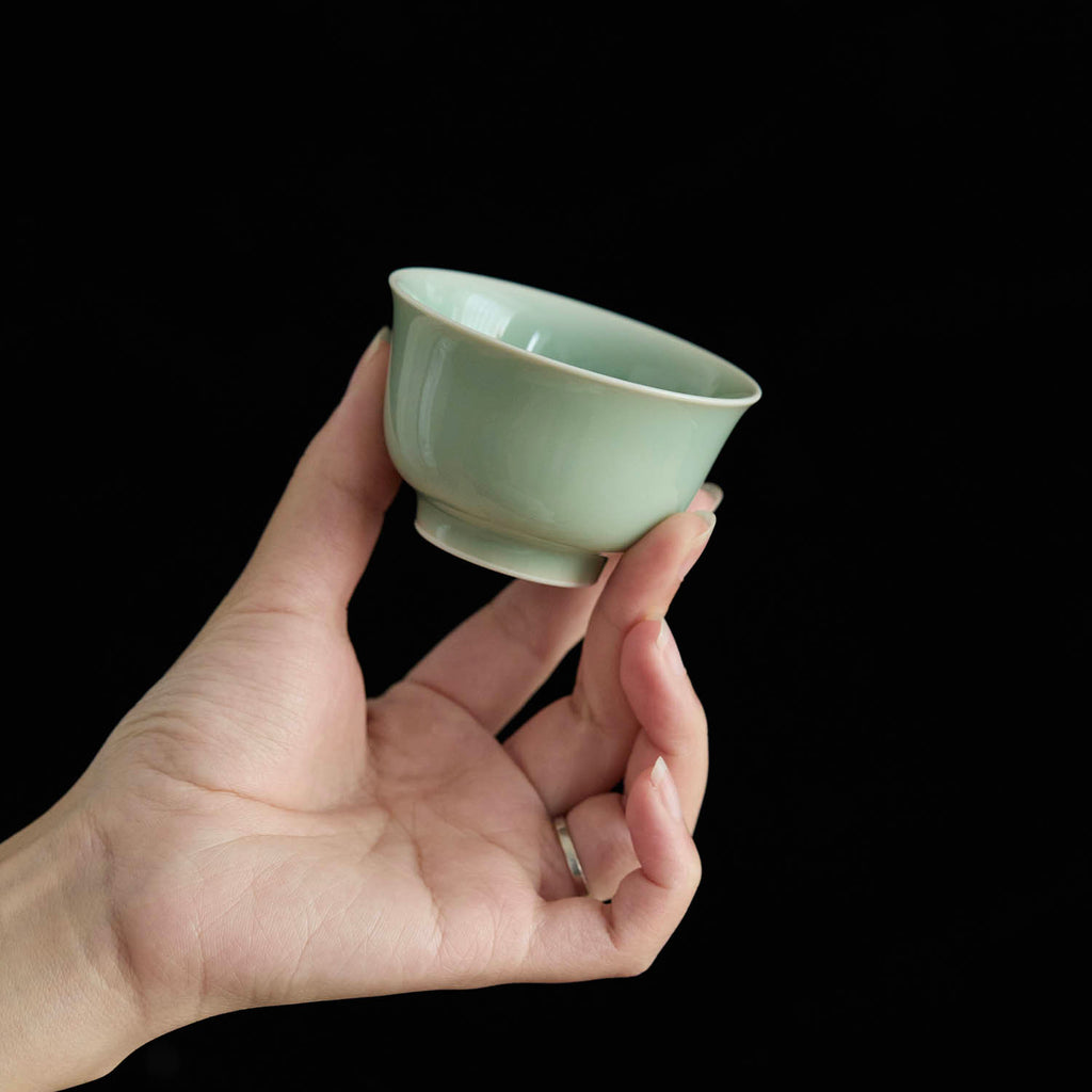 Yongle Style Press-Hand Handmade Chinese Tea Cup glaze texture handmade Chinese ceramic teacup