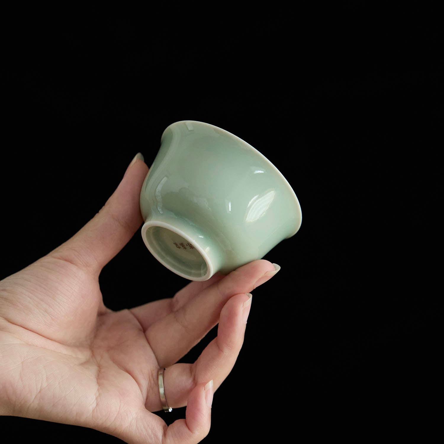 Yongle Style Press-Hand Handmade Chinese Tea Cup glaze texture handmade Chinese ceramic teacup